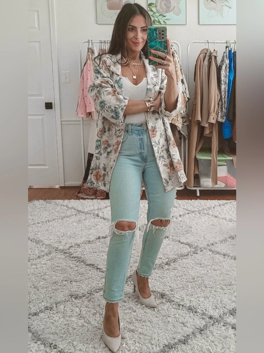 Joanna Vintage Floral Linen Blazer - Picture 9 of 11